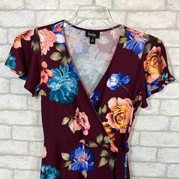 By & by floral burgundy dress size medium - Picture 3 of 11